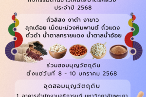 สถาบันนวัตกรรมการเรียนรู้ ม.พะเยา เชิญร่วมฮอมบุญวัตถุดิบสำหรับกวนข้าวทิพย์ถวายพระเจ้าตนหลวง ประจำปี 2568  ในกิจกรรม “ตานข้าวใหม่ใส่บาตรหลวง ประจำปี 2568” และชมขบวนเรือแห่ข้าวทิพย์ล่องกว๊านพะเยา ถวายพระเจ้าตนหลวง